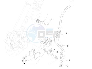 PRIMAVERA 50 4T 3V E4 30 MPH NOABS 30 Mph (NAFTA) drawing Brakes pipes - Calipers