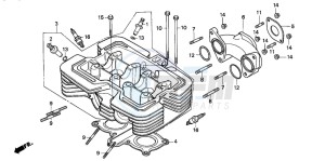 CB250 TWO FIFTY drawing CYLINDER HEAD