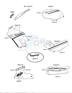 EX 250 F [NINJA 250R] (F2-F4) [NINJA 250R] drawing DECALS-- EBONY- --- EX250-F2- -