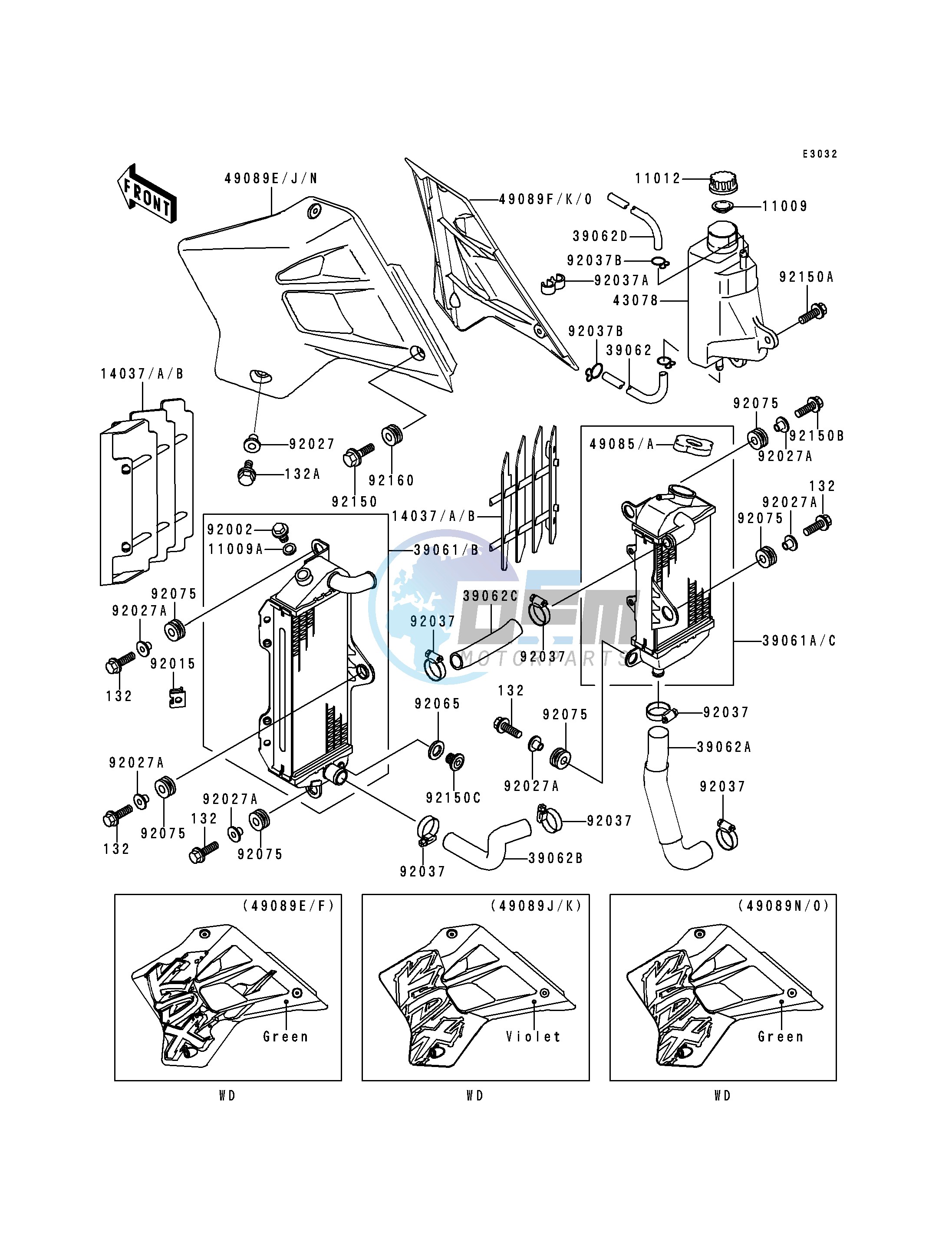 RADIATOR -- KDX200-H1 - H3- -