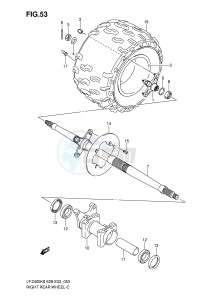 LT-Z400 (E28-E33) drawing RIGHT REAR WHEEL