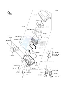 KVF 650 H [BRUTE FORCE 650 4X4I] (H7F-H8F) H7F drawing AIR CLEANER