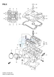 DL650 (E3) V-Strom drawing REAR CYLINDER HEAD