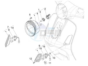 Granturismo 200 L drawing Head lights - Turn signal lamps