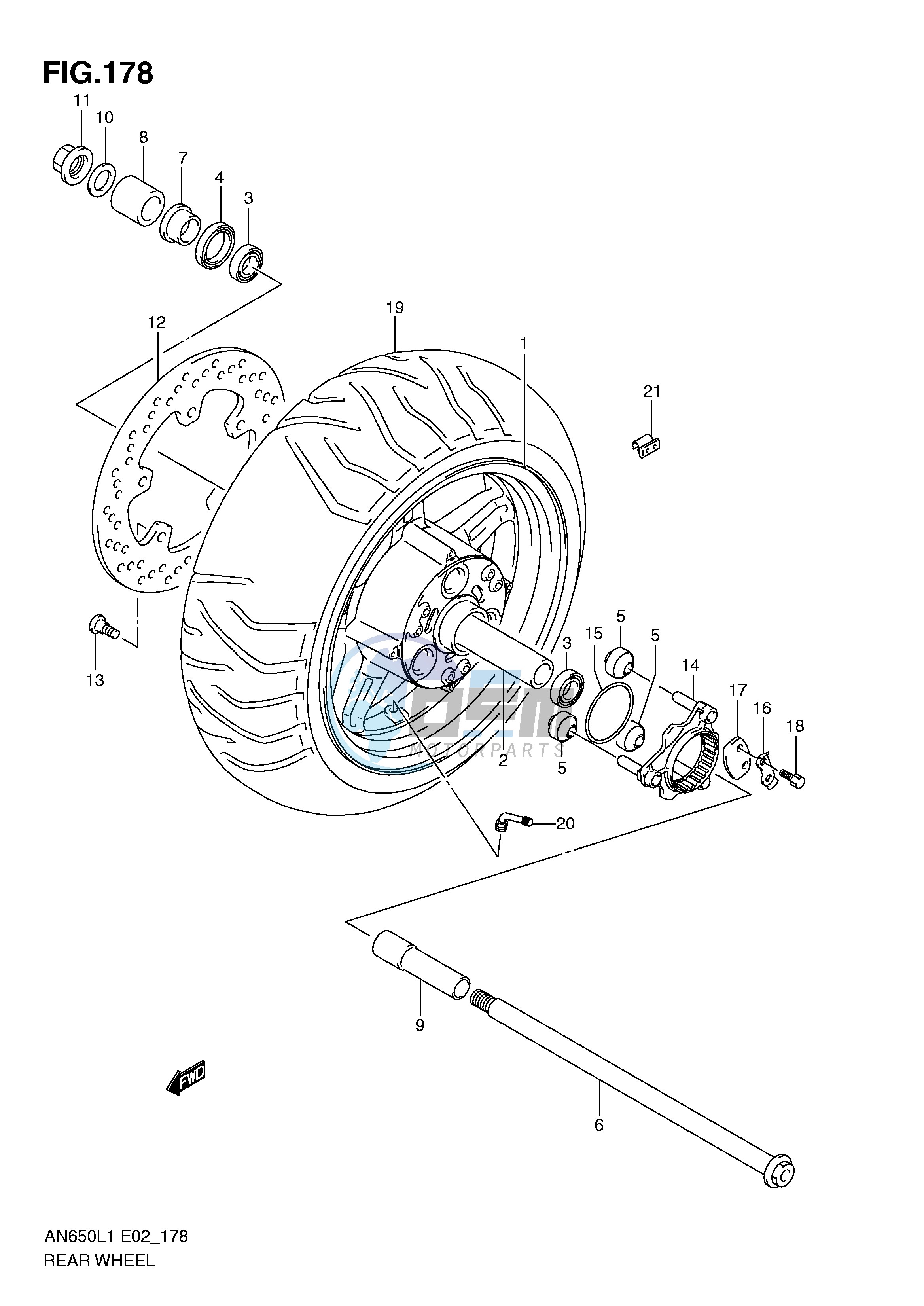 REAR WHEEL (AN650L1 E19)