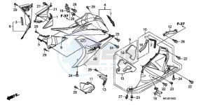 CBR600RR9 BR / MME - (BR / MME) drawing LOWER COWL (L.) (CBR600RR9,A/RA9,A)