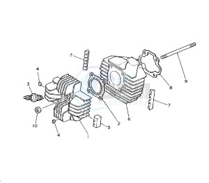 PW 80 drawing CYLINDER AND HEAD