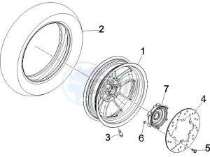 GTS 125 4T E3 drawing Rear Wheel