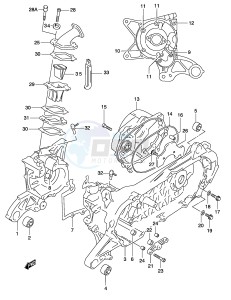 AY50 (P19) katana drawing CRANKCASE (MODEL AY50WR K1)