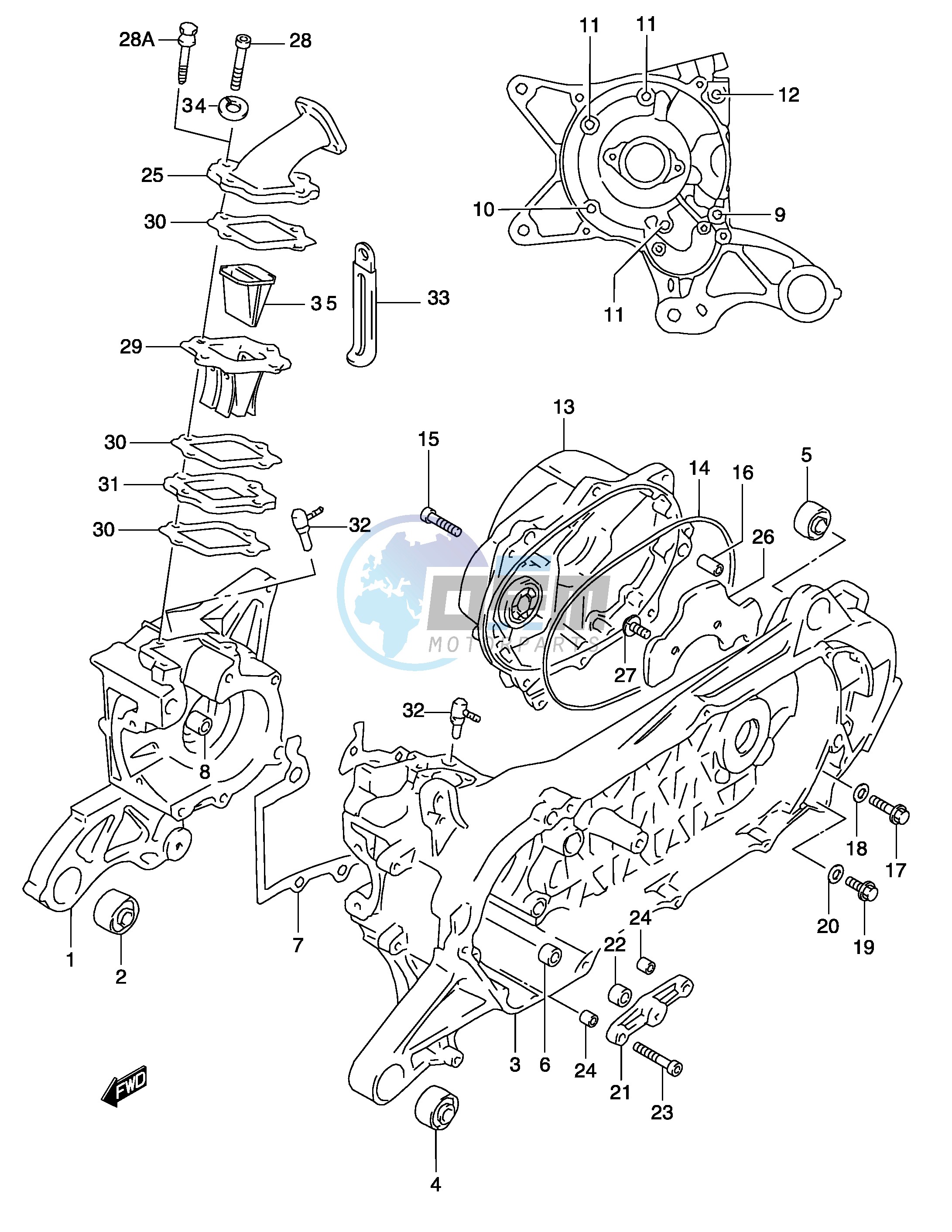 CRANKCASE (MODEL AY50WR K1)