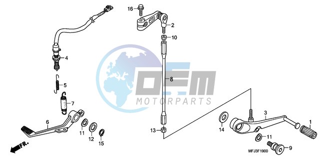 BRAKE PEDAL/CHANGE PEDAL