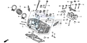 VT600C 400 drawing CYLINDER HEAD (REAR)