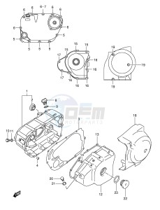 VL250 (E19) drawing CRANKCASE COVER