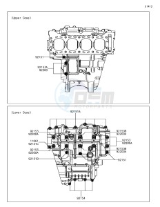 NINJA ZX-10R ZX1000SJF XX (EU ME A(FRICA) drawing Crankcase Bolt Pattern