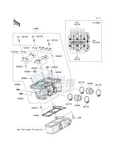 EX250 J [NINJA 250R] (J8F-J9FA) J8F drawing CYLINDER HEAD