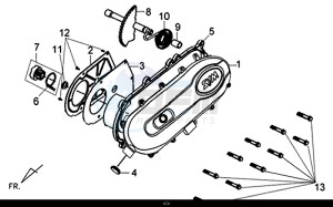 X'PRO 50 (25 Km/h) (AE05W9-NL) (E4) (L8-M1) drawing L. CRANK CASE COVER