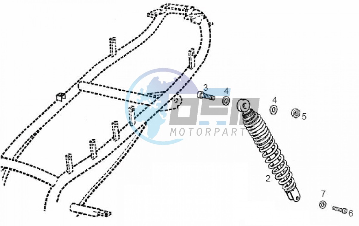 Shock absorber, rear (Positions)