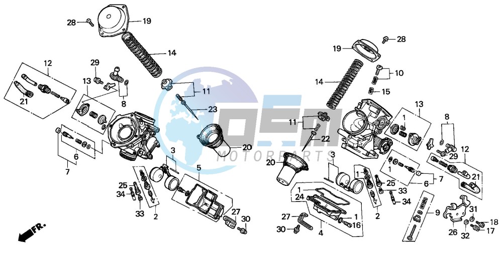 CARBURETOR (DUAL) (COMPONENT PARTS)