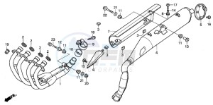 CB600F HORNET S drawing EXHAUST MUFFLER (CB600F3/4/5/6)