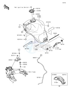 VERSYS 1000 KLZ1000BHF XX (EU ME A(FRICA) drawing Fuel Tank