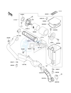 KVF 400 D [PRAIRIE 400] (D1-D4) [PRAIRIE 400] drawing AIR CLEANER