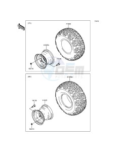 MULE 610 4x4 KAF400AGF EU drawing Tires