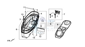 GTS 300i 2012 drawing HELMET BOX