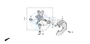 TRX420TE FOURTRAX ES drawing FRONT KNUCKLE (2WD)