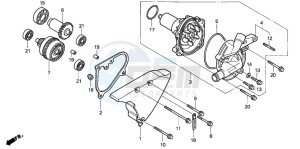 VT1100C drawing WATER PUMP (VT1100CV/CW/C2)