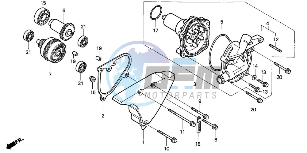 WATER PUMP (VT1100CV/CW/C2)