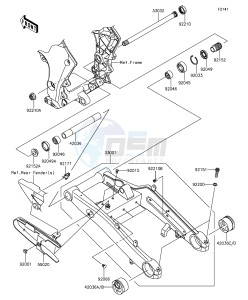 Z1000 ABS ZR1000GEF FR GB XX (EU ME A(FRICA) drawing Swingarm