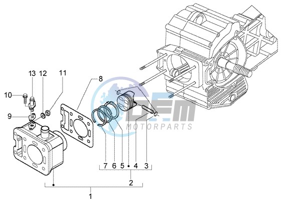 Cylinder-piston-wrist pin assy