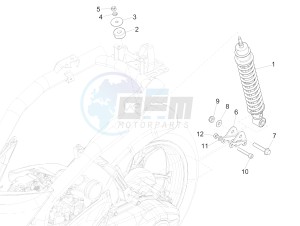 Liberty 150 iGet 4T 3V ie ABS (EMEA) drawing Rear suspension - Shock absorber/s