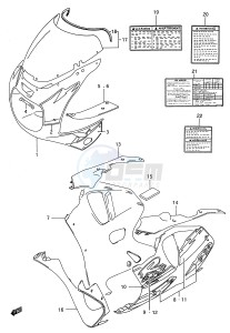 GSX-R750W (E28) drawing COWLING BODY (MODEL P M18,A5L)