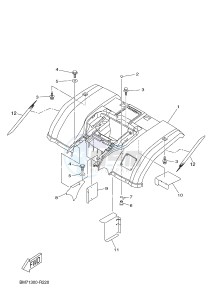 YFM450FWAD GRIZZLY 450 EPS HUNTER (BM72) drawing REAR FENDER