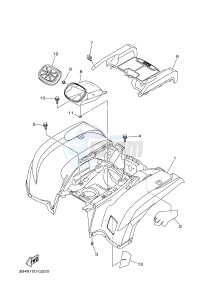 YFM550FWAD YFM5FGPHB GRIZZLY 550 EPS HUNTER (1HS7) drawing REAR FENDER