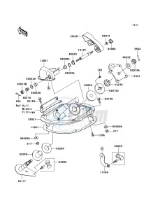 JET SKI STX-12F JT1200-D1 FR drawing Handle Pole