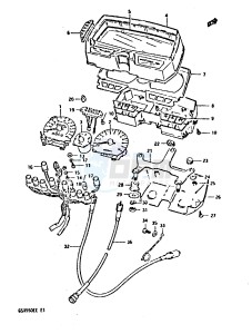 GSX550E (E1) drawing SPEEDOMETER - TACHOMETER (GSX550ED EE)