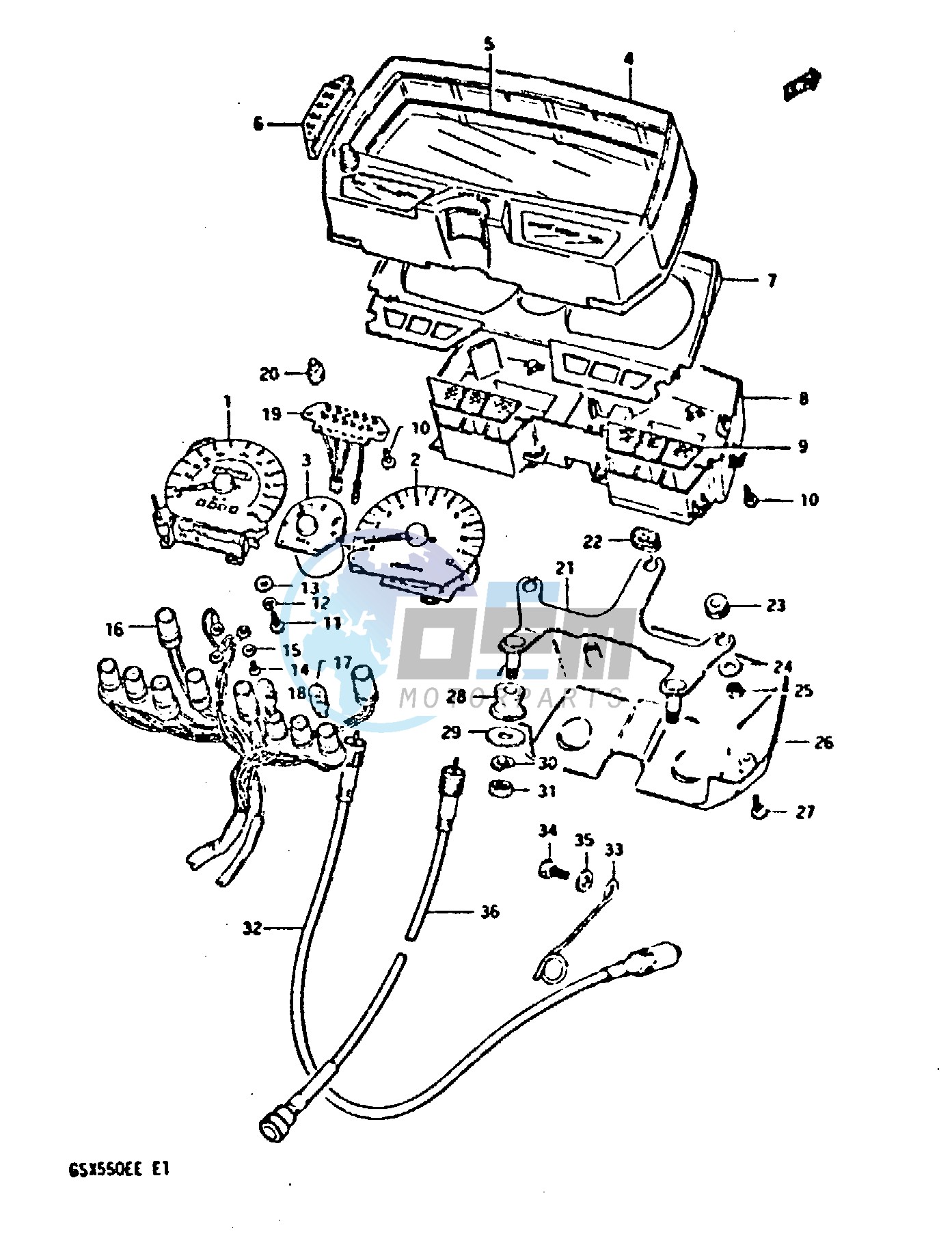 SPEEDOMETER - TACHOMETER (GSX550ED EE)