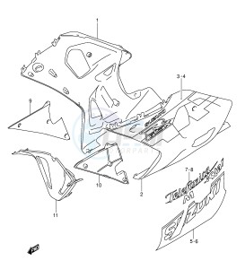 GSX-R600 (E2) drawing UNDER COWLING (MODEL K2 FOR YC2)