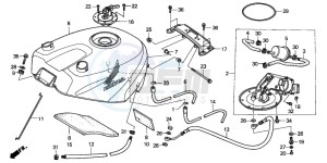 RVF750R drawing FUEL TANK