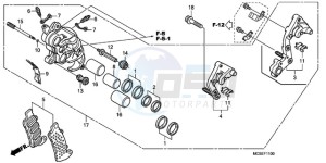 ST1300A9 CH / ABS MME - (CH / ABS MME) drawing R. FRONT BRAKE CALIPER