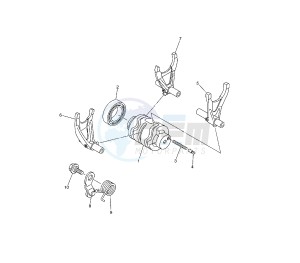 YZ F 250 drawing SHIFT CAM AND FORK