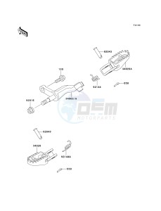 KLX 250 D [KLX250R] (D2-D4) [KLX250R] drawing FOOTRESTS