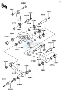 ZG 1000 A [CONCOURS] (A7-A9) [CONCOURS] drawing REAR SUSPENSION