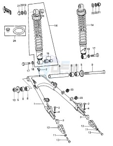 KZ 750 E (E1) drawing SWING ARM_SHOCK ABSORBERS -- 80 KZY 50-E1- -