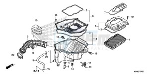 GLR1251WHF CB125F UK - (E) drawing AIR CLEANER