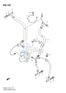 AN400 (E2) Burgman drawing FRONT BRAKE HOSE (AN400AL1 E19)