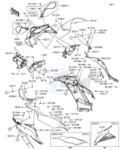 NINJA ZX-6R ZX636EGF FR GB XX (EU ME A(FRICA) drawing Cowling