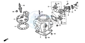 CR250R drawing CYLINDER HEAD